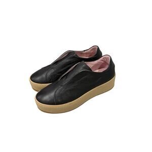 Sole Bliss Drama Black Leather Chunky Platform Sneakers Women’s US 9/9.5 EU 40